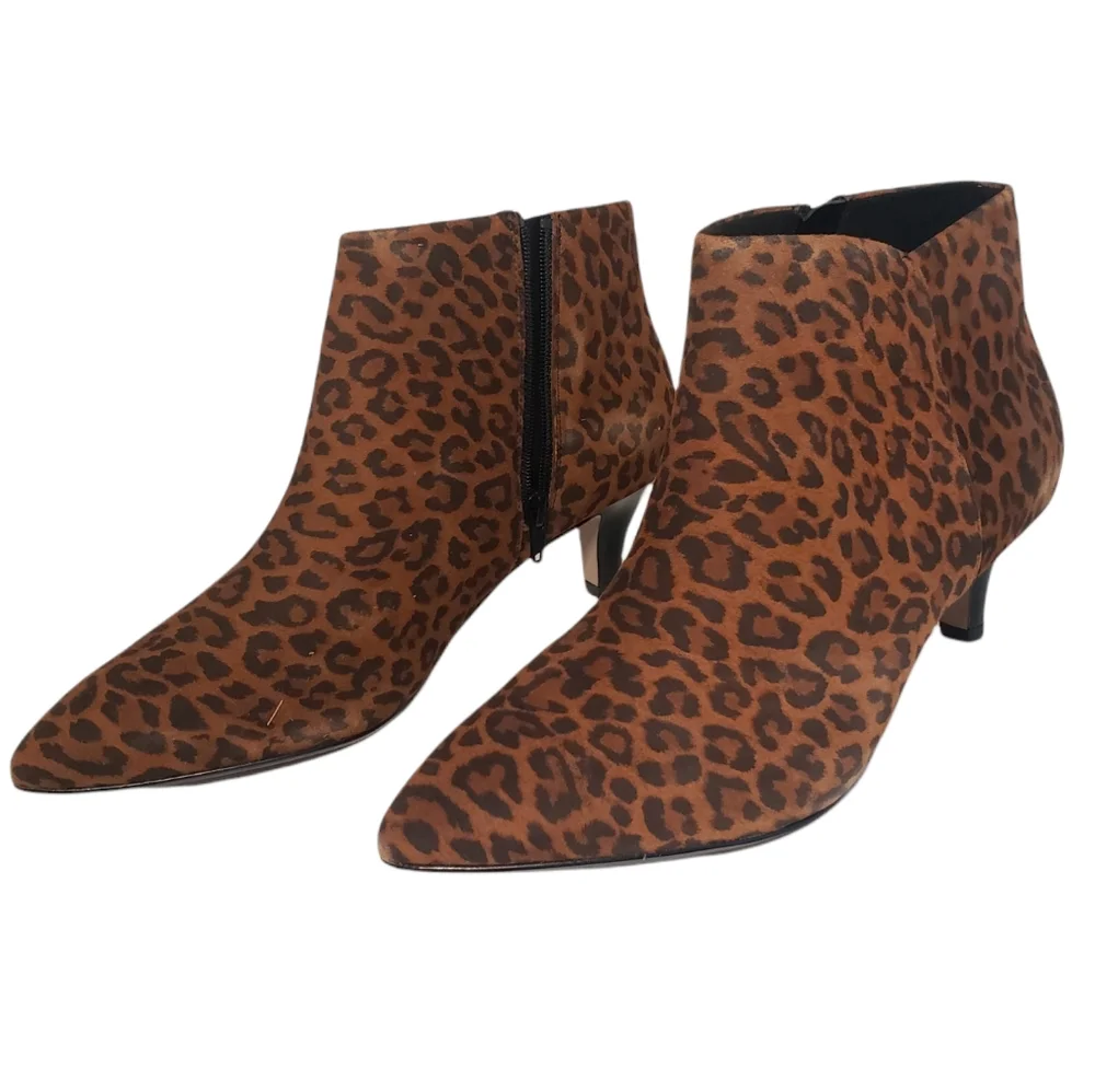 Clark's Linvale Sea Dark Tan Leopard Ankle Boot Womens 9.5 NEW IN BOX - Picture 5 of 15